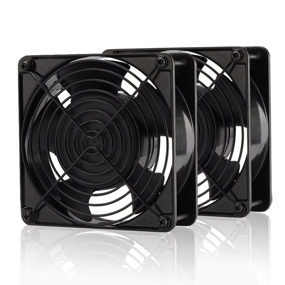 120mm High CFM Cooling Fans 200CFM 4000RPM 12V 4-Pin Molex - 2 Pack | Heavy Duty - Image 1 of 4