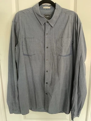 Ambiguous Men’s long Sleeve Button Down Shirt , XL, Blue - Image 1 of 4