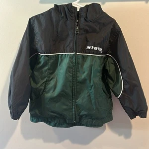 STARTER Toddler size 4 Vintage Michigan State Hooded Windbreaker Jacket - Picture 1 of 10