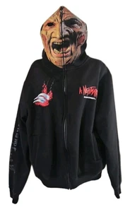 Freddy Krueger Nightmare On Elm Street schwarzer Hoodie mit durchgehendem Gesichtsreißverschluss Erwachsene Größe L - Bild 1 von 22