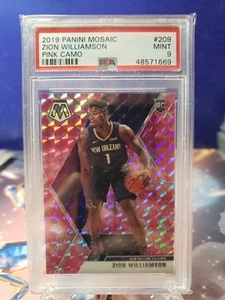 2019-20 Panini Mosaic Pink Camo ZION WILLIAMSON RC - PSA 10 Gem Mint Pelicans - Imagen 1 de 2