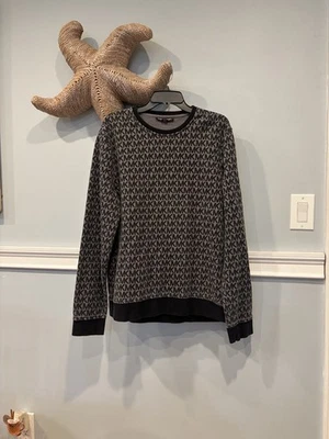 Michael Kors MK Logo Sweatshirt Black and Gray Size Large Pullover - Image 1 of 4
