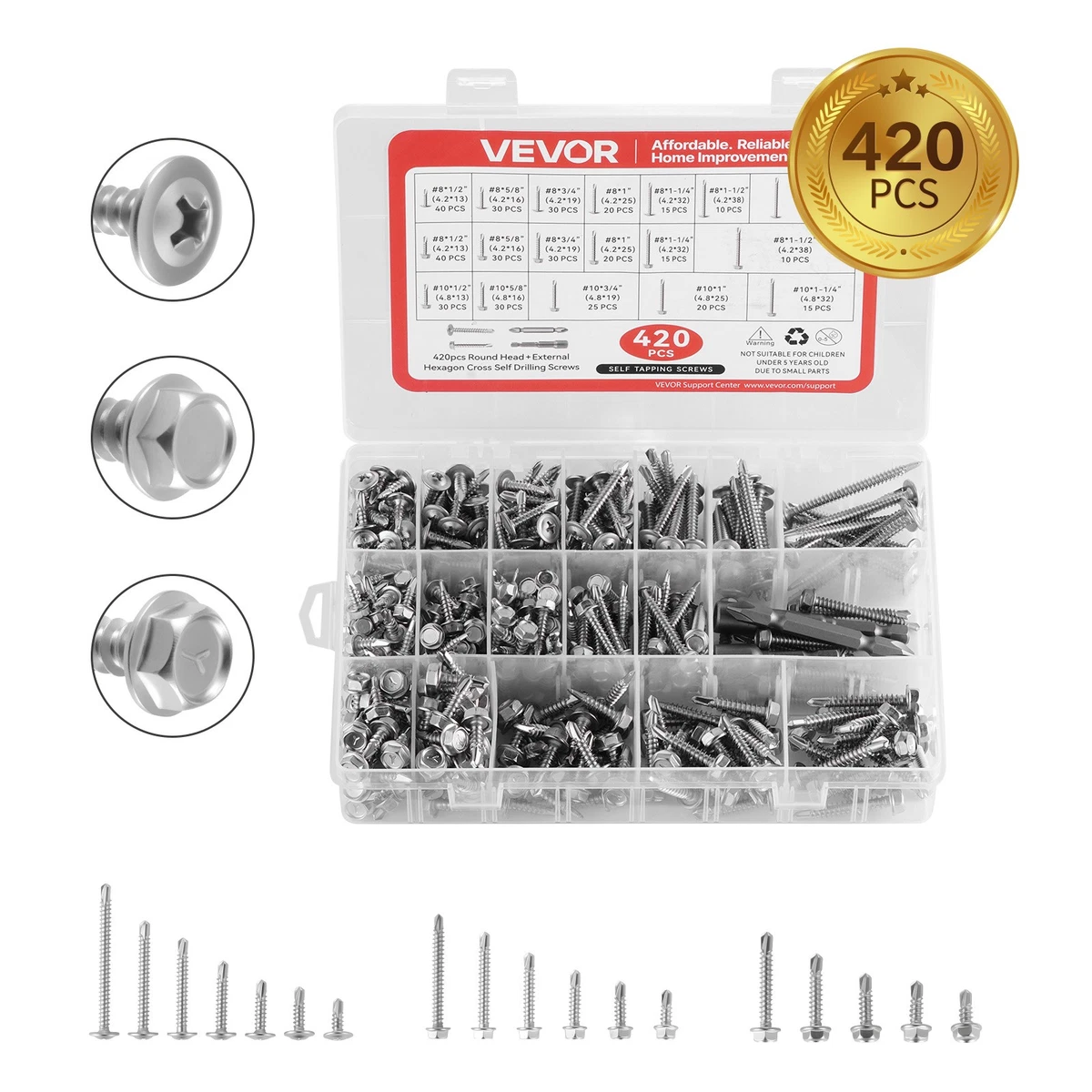 Autoperforante Hexagonal Con Arandela Punta Broca #12-14 X 3" En