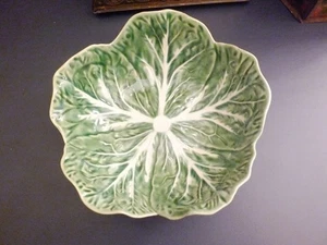 Vintage Keramik Kohlblatt Schale Bordallo Pinheiro Portugal 18 cm - Bild 1 von 5