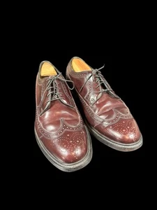 Vintage Florsheim Flügelspitze Oxford-Schuhe Leder elegante Schuhe burgunderrot 76400 Herren 10,5 EE - Bild 1 von 11