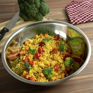 Stainless Steel Kitchen Cake Food Grade Mixing Salad Serving Prep Bowls - Picture 1 of 3