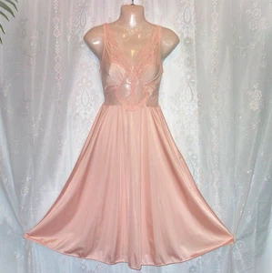 Sm.-Med.Two-tone pink,spandex,Olga esque,vintage nightgown,lace,nightie - Imagen 1 de 9