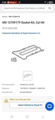 Kit de tornillos de juntas de cabeza para Chevrolet Trax/Sonic/Cruze Buick Encore 1,4 L L4 Turbo Foto 1 de 2
