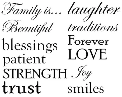 Set of 12 Family Quote Words Vinyl Wall Sticker Picture Frame Wall Family Roo... Foto 1 de 3