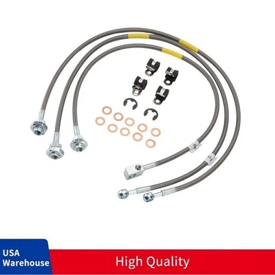 695770 Líneas de freno trenzadas de acero para Chevy GMC Silverado Sierra 2001-2003 Foto 1 de 4