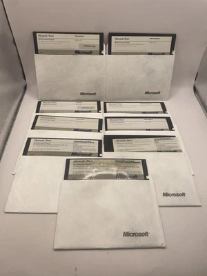1987 Microsoft Word 5.25 Floppy Disk Program 9 Discs Vintage Computing 1980s IBM - Image 1 of 3