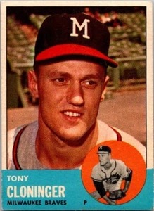 1963 Topps #367 Tony Cloninger Milwaukee Braves (crease)*EX - Picture 1 of 2