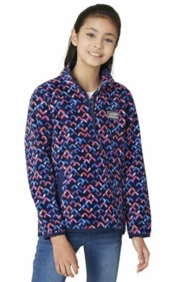 Pulôver New Girl's Eddie Bauer Quest 1/4 lã azul médio 10 - 12 - Imagem 1 de 4