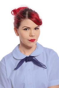 Blusa para mujer talla M azul cuello Peter Pan manga corta - Hey Viv - Imagen 1 de 4