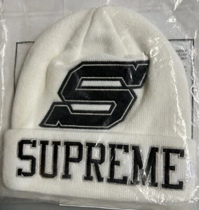 Supreme New Era Big S Logo Beanie White FW16 - Brand New In Bag - Picture 1 of 2
