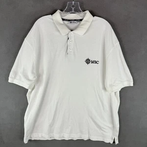 MSC Cruises Mens Polo Shirt 2XL White Preppy Logo F1 - Picture 1 of 8