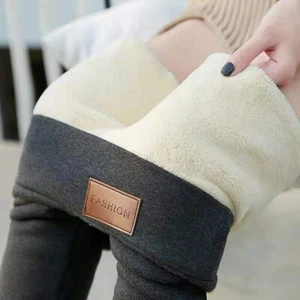 Ladies Pants Thermal Leggings Fleece Lined Trousers Womens Winter Warm Stretchy - Picture 1 of 15