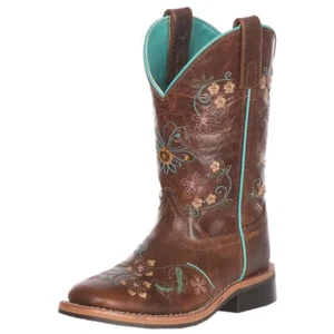 SMOKY MOUNTAIN BOOTS Girls' Floralie Western Brown Leather Boots, Colors & Sizes - Picture 1 of 9