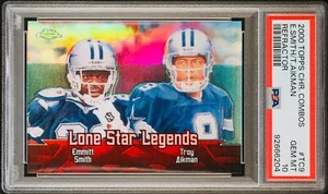 2000 Topps Chrome Combos Emmitt Smith Troy Aikman Refractor #TC9 PSA 10 Pop 3 - Picture 1 of 3