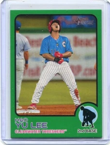 2022 Topps Heritage Minors Hao Yu Lee Green Parallel #44/75 - Threshers Phillies - Picture 1 of 1