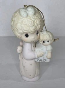 Precious Moments Ornaments Love Is The Best Gift Of All 1987 Girl with Baby Doll - Picture 1 of 8