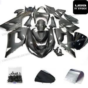 Carbon Fiber Look Fairing Kit For Kawasaki Ninja ZX6R 2005 2006 Bodywork + Bolts - Picture 1 of 5