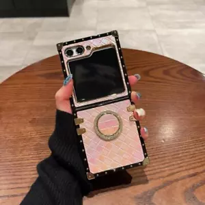 Laser Weave Plating Holder Case For Samsung Galaxy Z Flip 6 5 4 3 Phone Cover - Picture 1 of 20