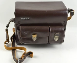 Genuine Nikon F FB-5 SLR Camera & Lens Leather Compartment Hard Case - Picture 1 of 7
