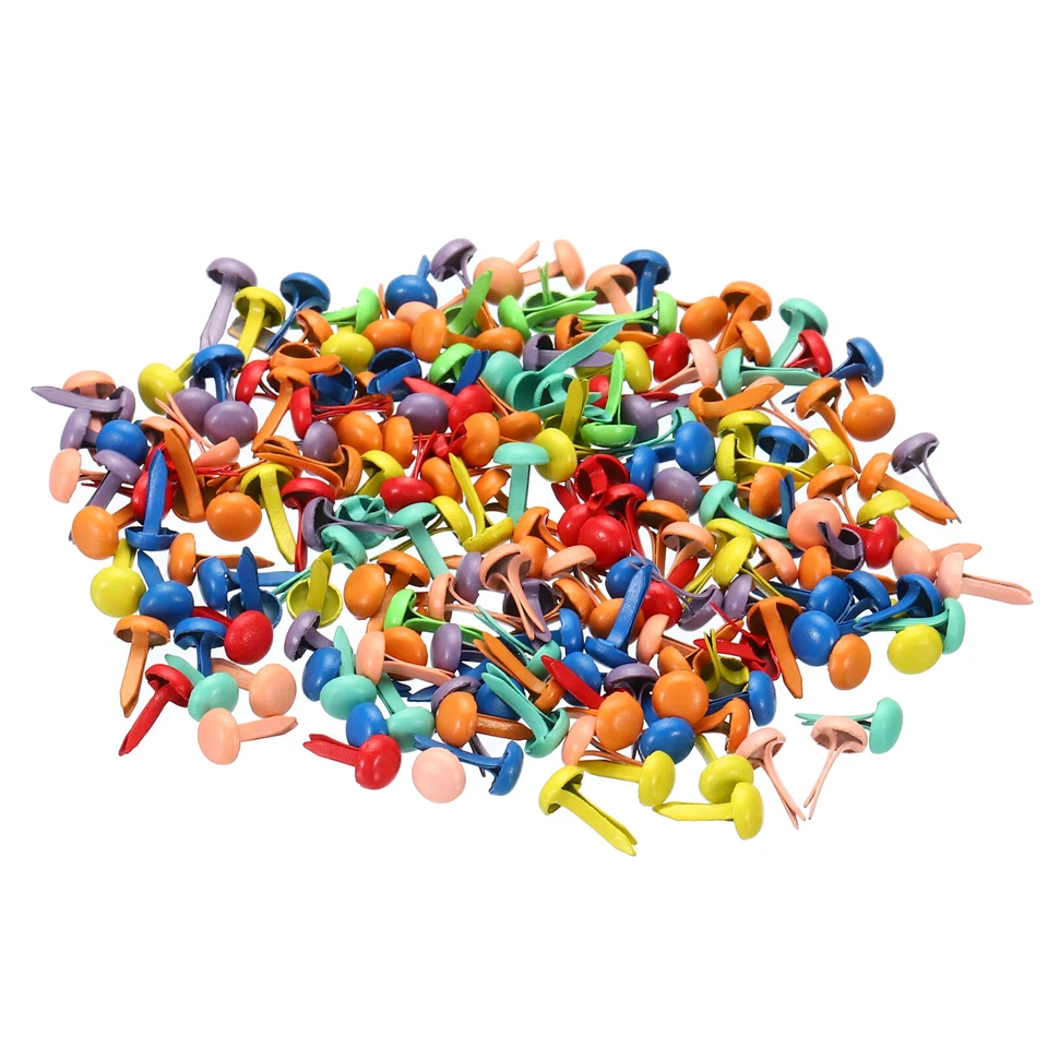200 Piezas 4.5 x 8 mm Mini Brads para Papel Artesanía Sujetador de Papel Colores Surtidos Foto 1 de 4