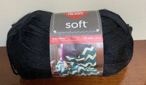 New Red Heart Soft Yarn 100% Acrylic Black 10 oz - Picture 1 of 3