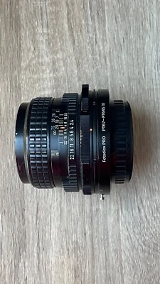 Late Model Pentax 67 SMC P 105mm f/2.4 For 6x7 67 II with Fotodiox 645 Adapter  - Image 1 of 4