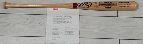 MARK MCGWIRE RAWLINGS BIG STICK MAC 25 BASEBALL BAT 50-50-50 LIMITED COA /3500 Cover