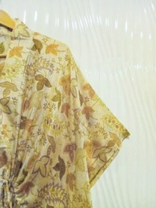 Pure Silk Beige Kaftan Robe Dress Long Woman Gown Maxi Tunic Robes KFN1550 - Picture 1 of 7