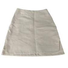 Carven Skirt Women 36 Small Cream A-Line Side Slit Mini Canvas Cotton Viscose