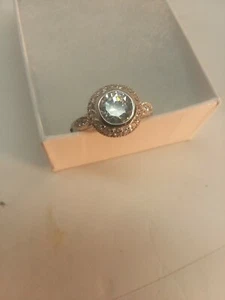 Anello in argento sterling con pietra cubica di zirconi, misura 10 - Foto 1 di 3