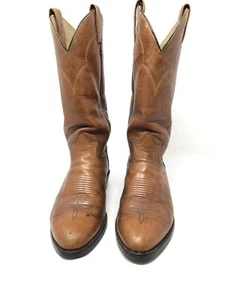 TONY LAMA Mens Cowboy Western Boots Size 8E Brown Leather USA 5084 - Picture 1 of 12