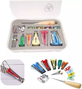 Single Double Fold Bias Tape Maker Tool Kit Set, 6MM/9MM/12MM/18MM/25MM Fabric B - Picture 1 of 3