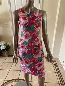 Stunning Silk LK Bennett Floral Dress with back slit Size 12 NWOT Fully Lined - Picture 1 of 11
