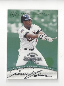 1997 Donruss Signature Millennium Geronimo Berroa AUTOGRAPH Orioles