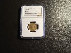 1872G. Britain St George 1 Sovereign NGC MS61 - Picture 1 of 2