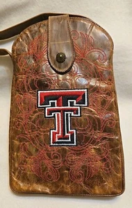 Borsa a tracolla Gameday Boots Texas Tech in pelle con ricamo - Foto 1 di 19