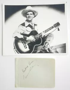 Pagina album autografata firmata a mano Gene Autry con foto 8x10 in bianco e nero - Foto 1 di 4