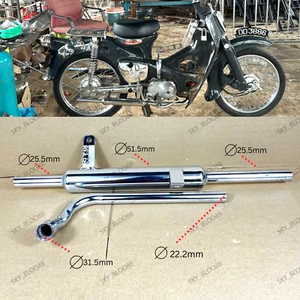 Honda C70 Passport '81-83 C70CW '94 C90 GB '82-84 Exhaust Pipe Muffler Custom - Bild 1 von 8