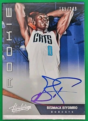 BISMACK BIYOMBO 2012-13 Panini Absolute RC AUTO SP #/249 Bobcats Hornets Thunder - Image 1 of 2