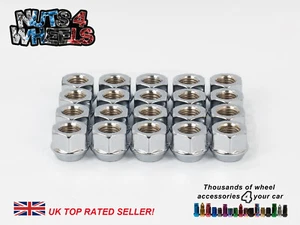 20 x Chrome Wheel Spacer Shallow Nuts M12x1.5 Fits Honda Civic EG EK EP3 EK9 FN2 - Picture 1 of 2