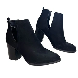 Soda Booties Women's Size 9 Black Faux Suede Ankle Boot Boho Western Rodeo Comfy - Picture 1 of 11