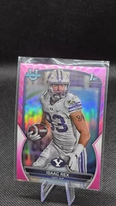 Isaac Rex 2022 Bowman Chrome University PINK REFRACTOR Rookie #71 BYU - Bild 1 von 2