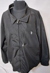 U.S Polo Assn USPA Golf Jacket Mens 2XL Black Full Zip Logo - Picture 1 of 10