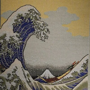 ️ Arazzo in tessuto jacquard montato a parete Hokusai grande onda 🌊 - Foto 1 di 6