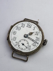 London Assay Office Mark Movado Movement Silver Military Watch - Picture 1 of 10